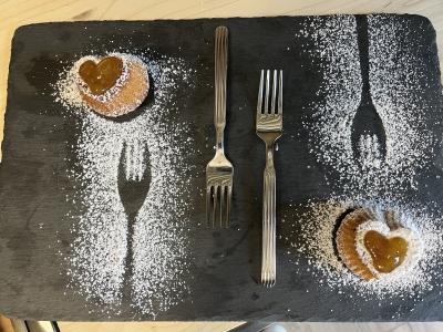 Homemade desserts with jam.