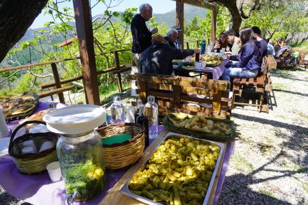 A typical lunch at the farmhouse.