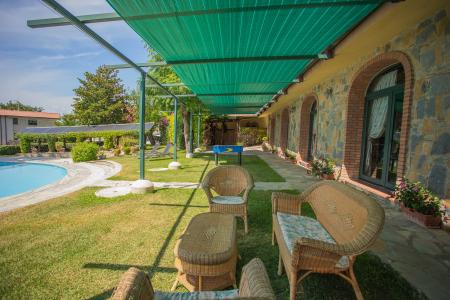 The garden and the pool. 