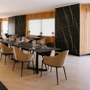 The elegant indoor dining room of the restaurant.