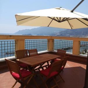 Large terrace with views of the sea and the Amalfi Coast.