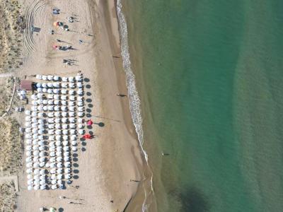 Beach and Sun Umbrellas. 